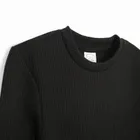 Cool Club, Rochie cu maneca lunga pentru fete, din tricot striat, negru