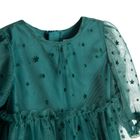 Cool Club, Rochie cu maneca lunga pentru fete, tulle, verde inchis