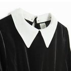 Cool Club, Rochie cu maneca lunga pentru fete, velur, negru
