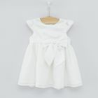 Cool Club, Rochie cu maneca scurta pentru fete, alb, cu funda