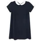 Cool Club, Rochie cu maneca scurta pentru fete, bleumarin, cu guler