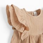 Cool Club, Rochie cu maneca scurta pentru fete, muselina, maro deschis