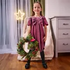 Cool Club, Rochie cu maneca scurta pentru fete, velur, violet