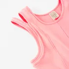 Cool Club, Rochie de tenis fara maneci, din tricot striat, roz fluo