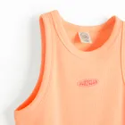 Cool Club, Rochie fara maneci pentru fete, din tricot striat, portocaliu