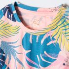 Cool Club, Rochie fara maneci pentru fete, roz deschis, imprimeu frunze