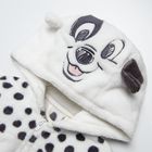 Cool Club, Salopeta cu gluga pentru bebelusi, alb, imprimeu 101 Dalmatieni