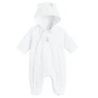 Cool Club, Salopeta cu gluga pentru bebelusi, muselina, alb