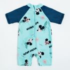 Cool Club, Salopeta de baie pentru baieti, turcoaz, imprimeu Mickey Mouse