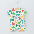 Cool Club, Salopeta Rompers pentru baieti, bumbac organic, mix de culori, imprimeu dinozauri, Fisher-Price, set 2 buc.