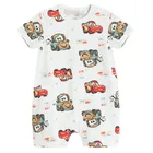 Cool Club, Salopeta rompers pentru baieti, mix, imprimeu Cars, set, 2 buc.