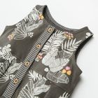 Cool Club, Salopeta Rompers pentru fete, negru-grafit, imprimeu flori