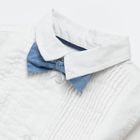 Cool Club, Set pentru baieti, body-camasa cu maneca lunga, papion, alb-albastru