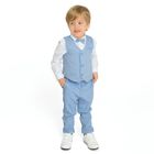 Cool Club, Set pentru baieti, Body-camasa cu maneca lunga, Papion pentru baieti, Vesta, Pantaloni, alb-albastru