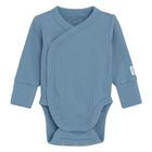 Cool Club, Set pentru baieti, Body cu maneca lunga, Pantaloni cu botosei, din tricot striat, albastru