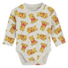 Cool Club, Set pentru baieti, Body cu maneca lunga, Pantaloni cu botosei, Esarfa, gri-galben, imprimeu Winnie the Pooh
