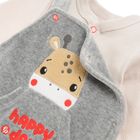 Cool Club, Set pentru baieti, Body cu maneca lunga, Salopeta, gri-bej, Fisher-Price