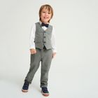 Cool Club, Set pentru baieti, Body cu maneca lunga, Vesta, Pantaloni din textil, mix