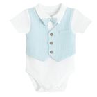 Cool Club, Set pentru baieti, Body cu maneca scurta, Pantaloni din textil din muselina, mix