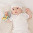 Cool Club, Set pentru baieti, Body cu maneca scurta, Pantaloni fara botosei, Caciula, alb