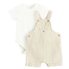 Cool Club, Set pentru baieti, Body cu maneca scurta, Salopeta scurta, muselina, mix