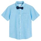 Cool Club, Set pentru baieti, Camasa cu maneca scurta, Papion, albastru-bluemarin