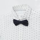 Cool Club, Set pentru baieti, camasa cu maneca scurta si papion, alb-bleumarin, imprimeu figuri geometrice