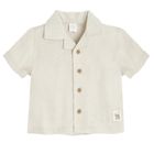 Cool Club, Set pentru baieti cu in, Camasa cu maneca scurta, Pantaloni scurti, bej