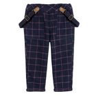 Cool Club, Set pentru baieti, Pantaloni cu bretele din material textil, bleumarin