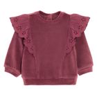 Cool Club, Set pentru fete, Bluza, Colanti, din tricot striat, velur, burgundia