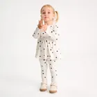 Cool Club, Set pentru fete, Bluza cu maneca lunga, Colanti, din tricot striat, ecru