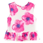 Cool Club, Set pentru fete, Bluza fara maneci, Pantaloni din textil, wide, alb