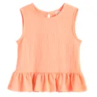 Cool Club, Set pentru fete, Bluza fara maneci, Pantaloni din textil, wide, portocaliu