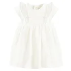 Cool Club, Set pentru fete, Body-rochie cu maneca scurta, Palarie, muselina, alb