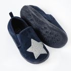 Cool Club, Tenisi tip slip on pentru fete, velur, albastru inchis, imprimeu stele