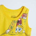 Cool Club, Tricou fara maneci pentru baieti, galben, imprimeu SpongeBob