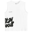 Cool Club, Tricou fara maneci pentru baieti, loose, alb