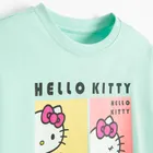 Cool Club, Tricou lejer pentru fete, turcoaz, imprimeu Hello Kitty