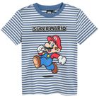 Cool Club, Tricou pentru baieti, albastru-alb, imprimeu Super Mario