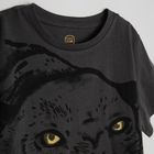 Cool Club, Tricou pentru baieti, gri inchis, imprimeu pantera