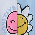 Cool Club, Tricou pentru fete, alb-albastru, imprimeu SmileWorld