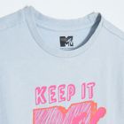 Cool Club, Tricou pentru fete, albastru, imprimeu MTV