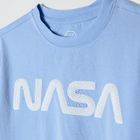 Cool Club, Tricou pentru fete, albastru, paiete, imprimeu NASA
