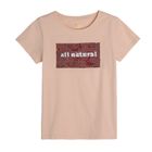 Cool Club, Tricou pentru fete, bej, paiete duble, imprimeu No filter, All natural