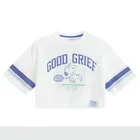 Cool Club, Tricou pentru fete, crop top, alb, Peanuts