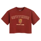 Cool Club, Tricou pentru fete, crop top, burgundia, imprimeu Harry Potter