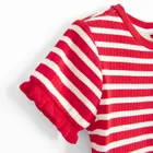 Cool Club, Tricou pentru fete, crop top, rosu-alb