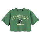 Cool Club, Tricou pentru fete, crop top, verde, imprimeu Harry Potter