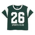 Cool Club, Tricou pentru fete, crop top, verde inchis