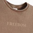 Cool Club, Tricou pentru fete, din tricot striat, maro